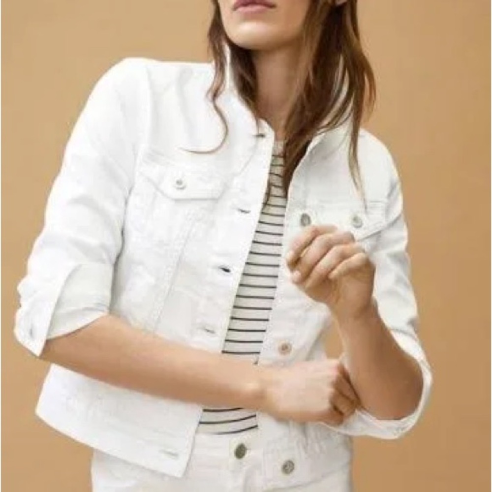 Women's  White Denim Jacket
